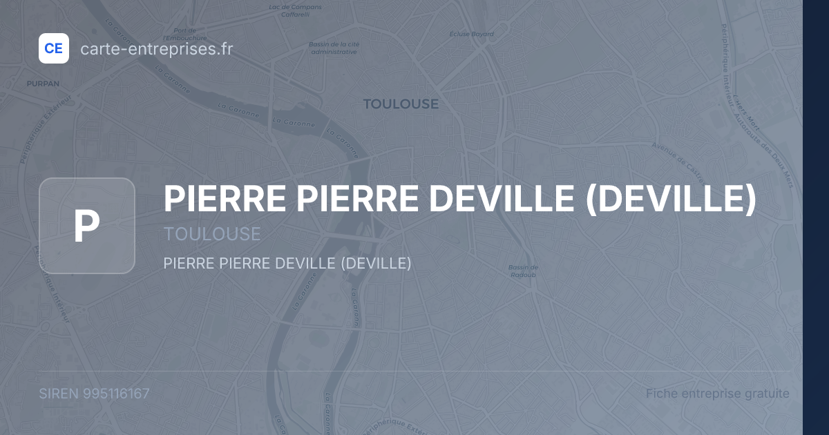 PIERRE PIERRE DEVILLE (DEVILLE) — 995116167 — fiche entreprise
