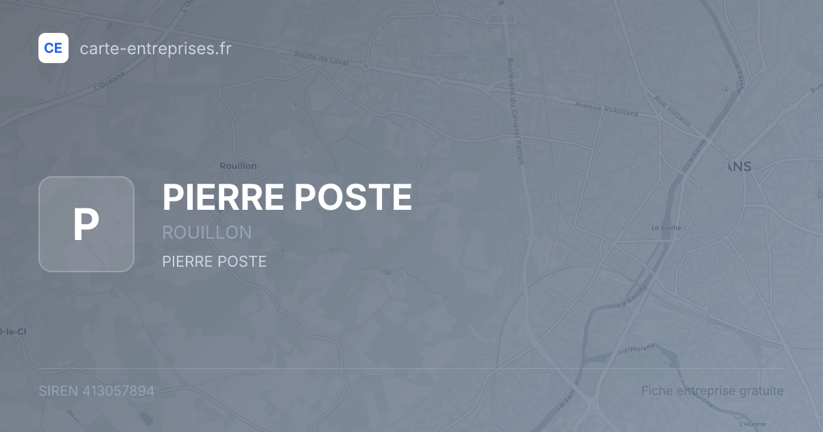 PIERRE POSTE — 413057894 — fiche entreprise