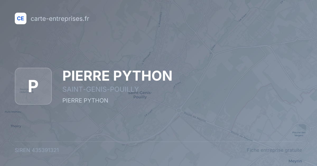 PIERRE PYTHON — 435391321 — fiche entreprise