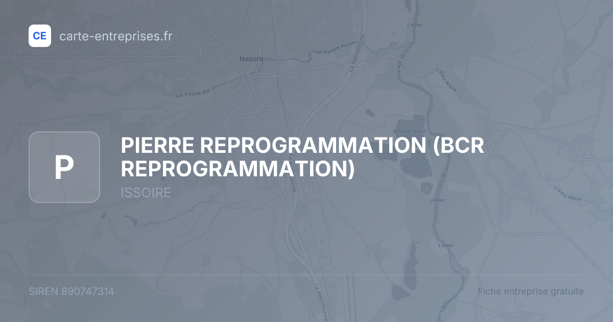 PIERRE REPROGRAMMATION (BCR REPROGRAMMATION) — 890747314 — fiche entreprise