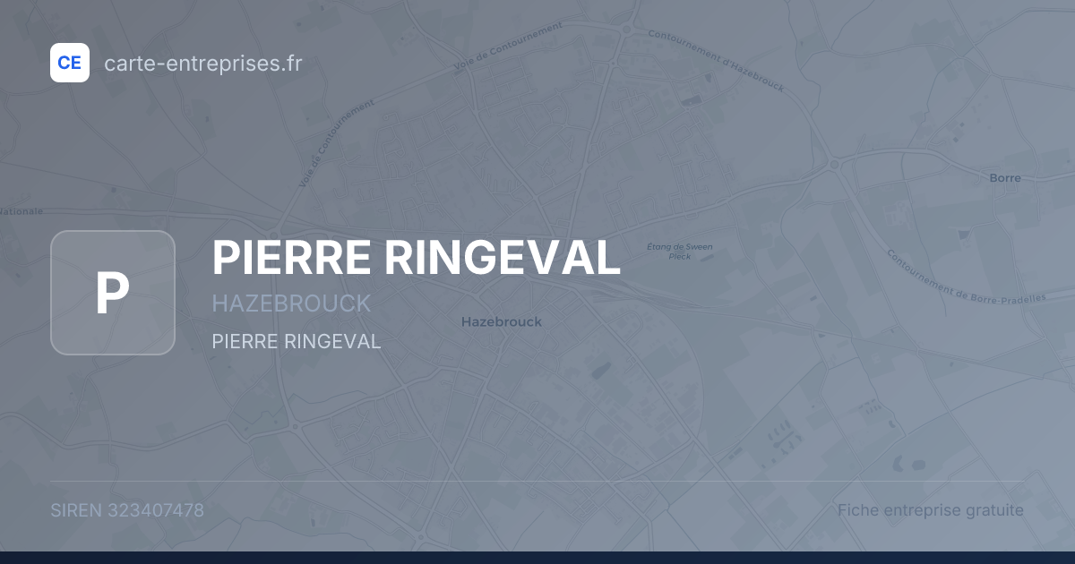 PIERRE RINGEVAL — 323407478 — fiche entreprise