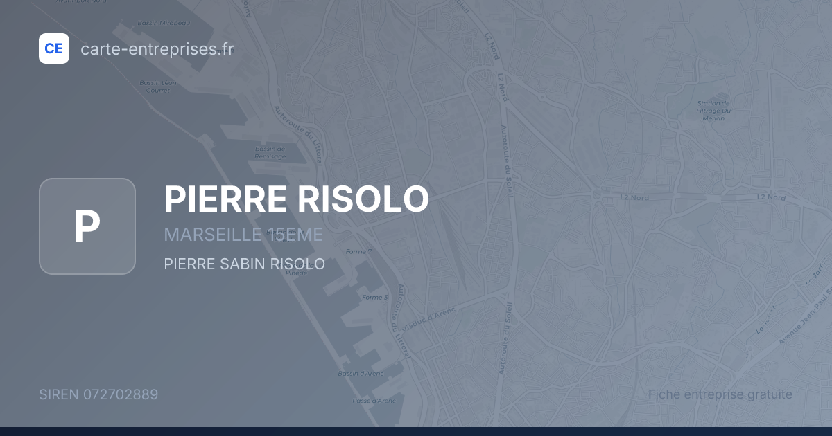 PIERRE RISOLO — 072702889 — fiche entreprise