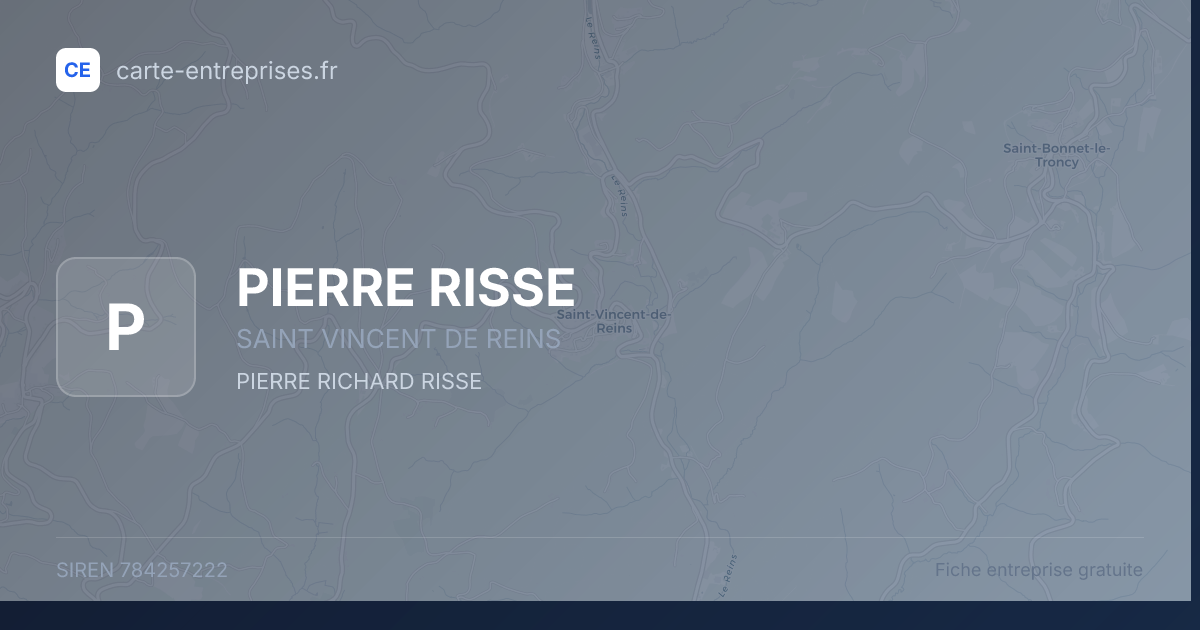 PIERRE RISSE — 784257222 — fiche entreprise