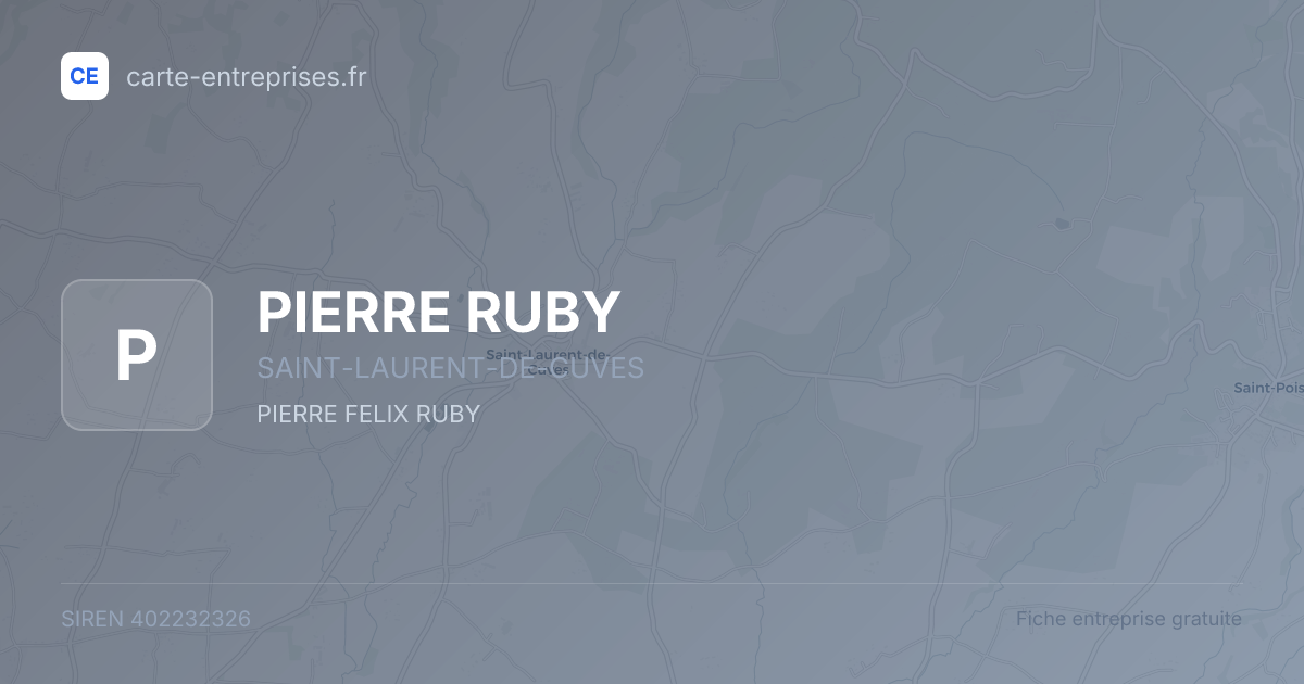 PIERRE RUBY — 402232326 — fiche entreprise