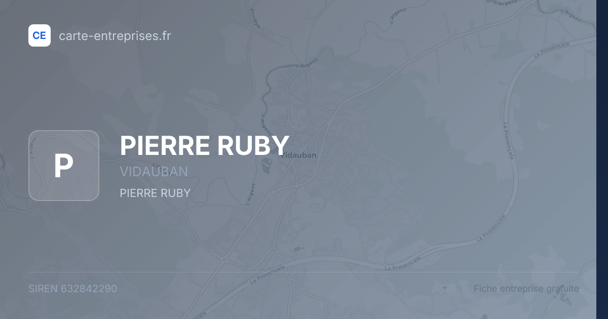 PIERRE RUBY — 632842290 — fiche entreprise