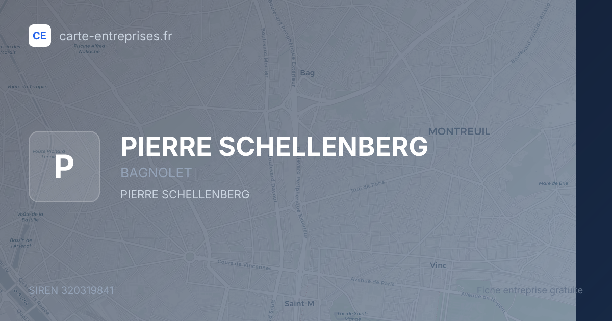 PIERRE SCHELLENBERG — 320319841 — fiche entreprise