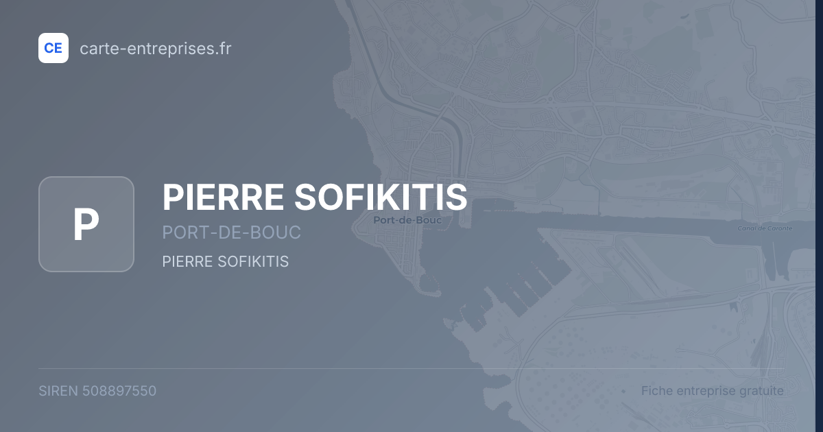 PIERRE SOFIKITIS — 508897550 — fiche entreprise