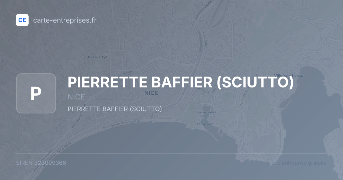 PIERRETTE BAFFIER (SCIUTTO) — 323099366 — fiche entreprise