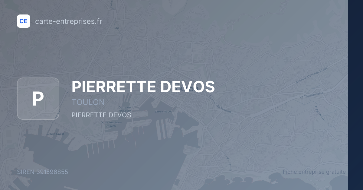 PIERRETTE DEVOS — 391596855 — fiche entreprise