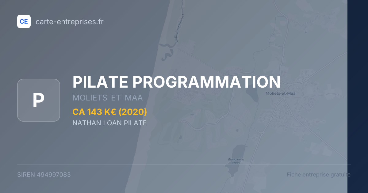 PILATE PROGRAMMATION — 494997083 — fiche entreprise