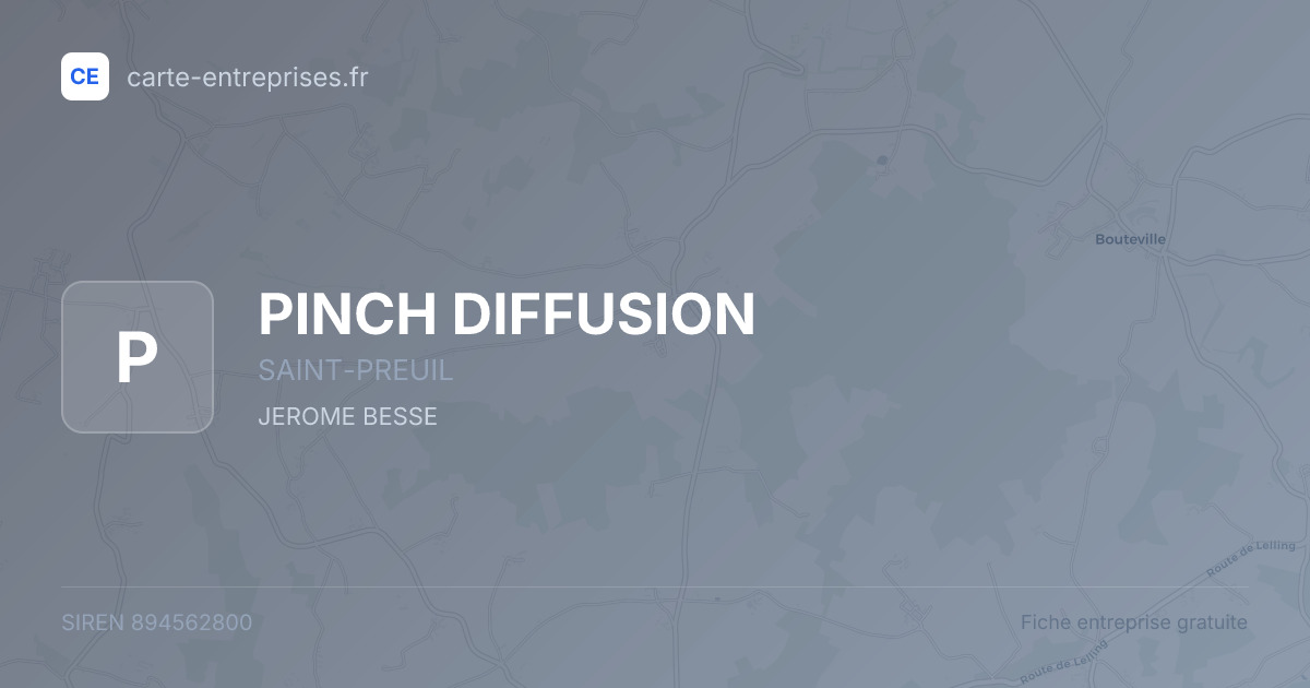 PINCH DIFFUSION — 894562800 — fiche entreprise