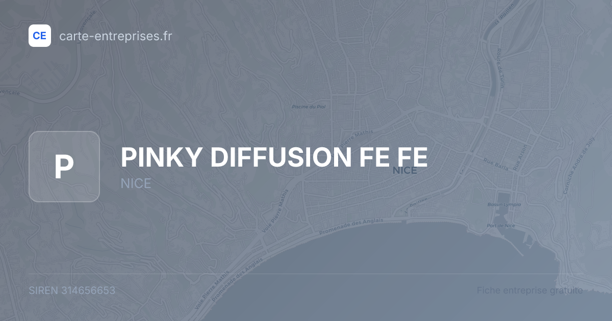 PINKY DIFFUSION FE FE — 314656653 — fiche entreprise