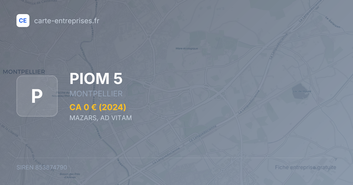 PIOM 5 — 853874790 — fiche entreprise