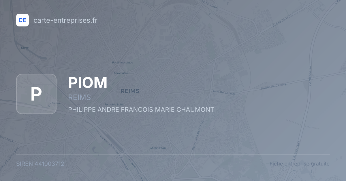 PIOM — 441003712 — fiche entreprise