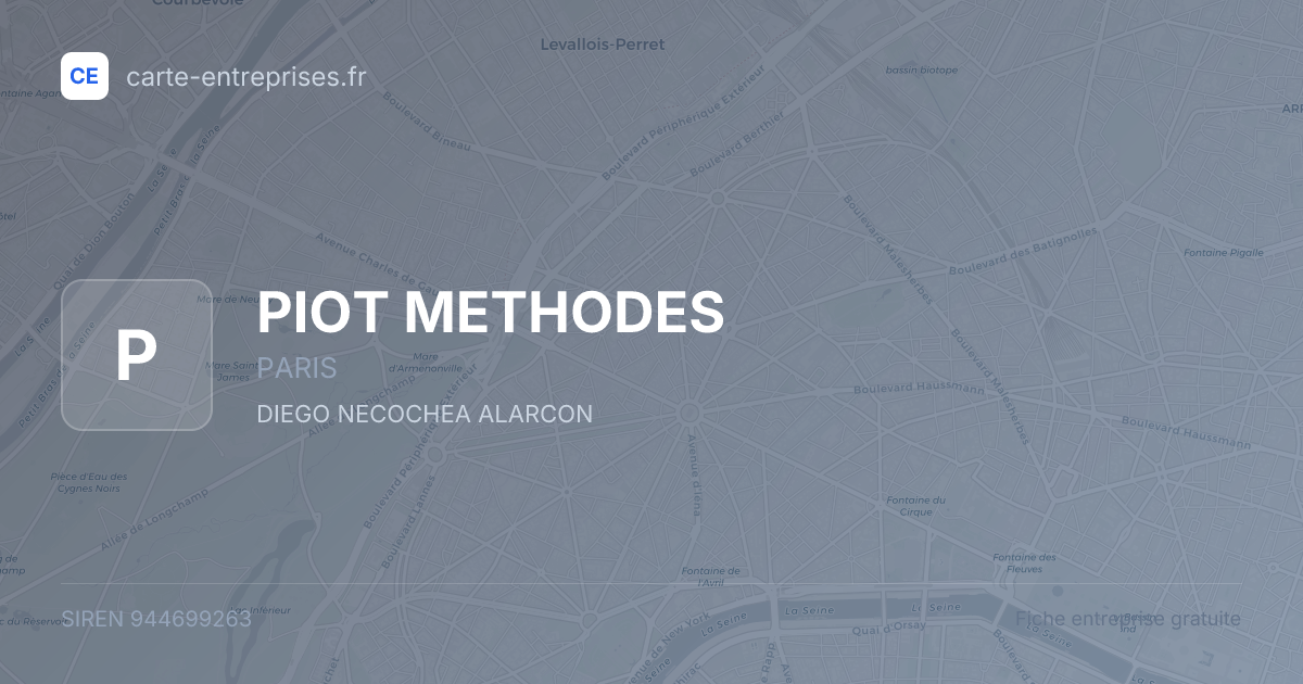 PIOT METHODES — 944699263 — fiche entreprise