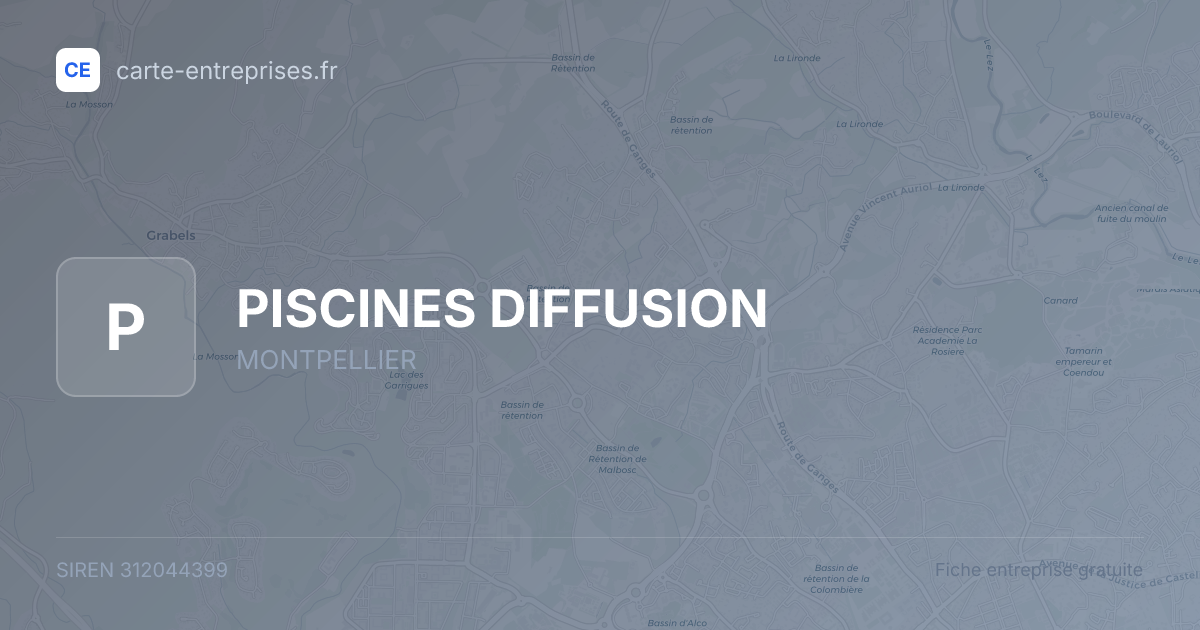 PISCINES DIFFUSION — 312044399 — fiche entreprise