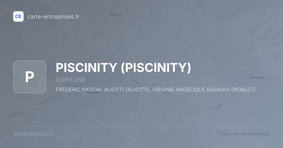 PISCINITY — 980962013 — fiche entreprise