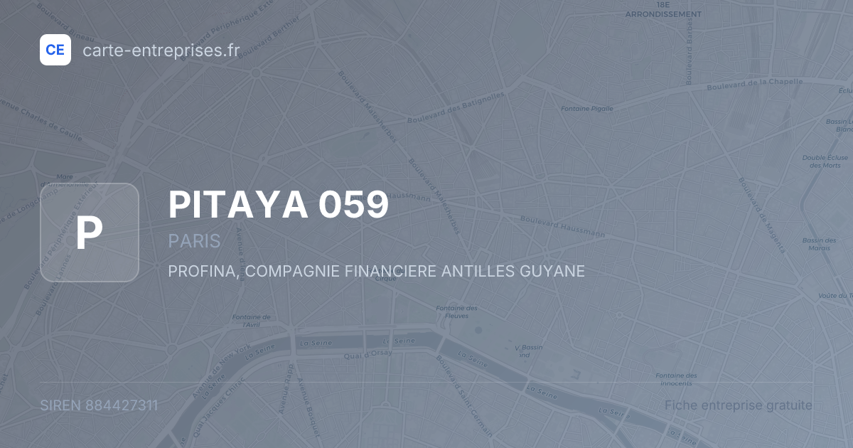 PITAYA 059 — 884427311 — fiche entreprise