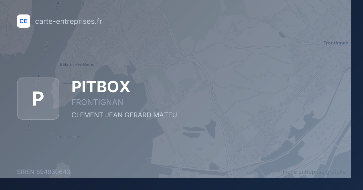 PITBOX — 894930643 — fiche entreprise