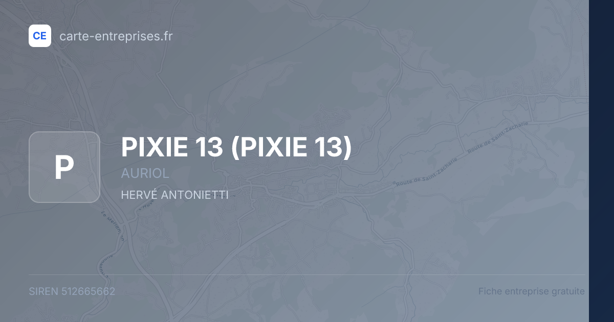 PIXIE 13 — 512665662 — fiche entreprise