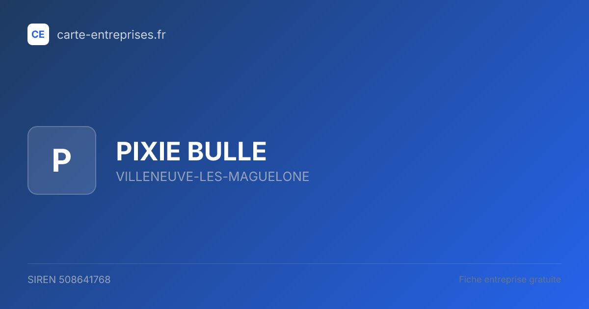 PIXIE BULLE — 508641768 — fiche entreprise