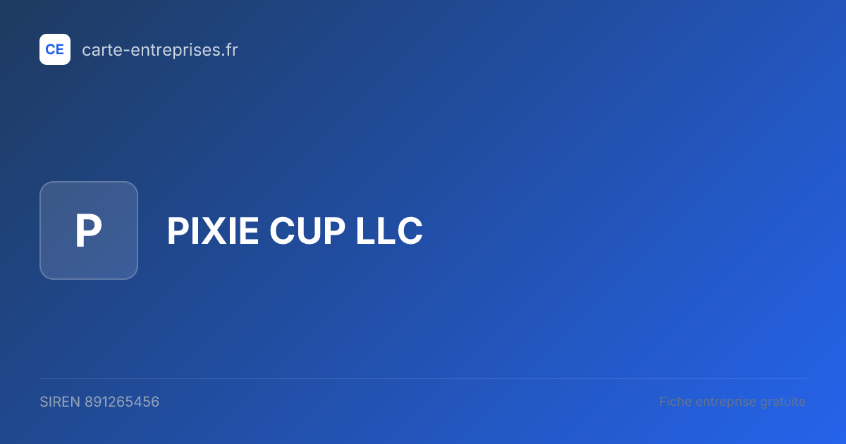 PIXIE CUP LLC — 891265456 — fiche entreprise