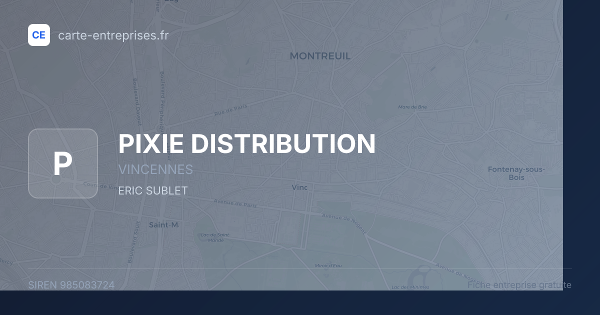 PIXIE DISTRIBUTION — 985083724 — fiche entreprise