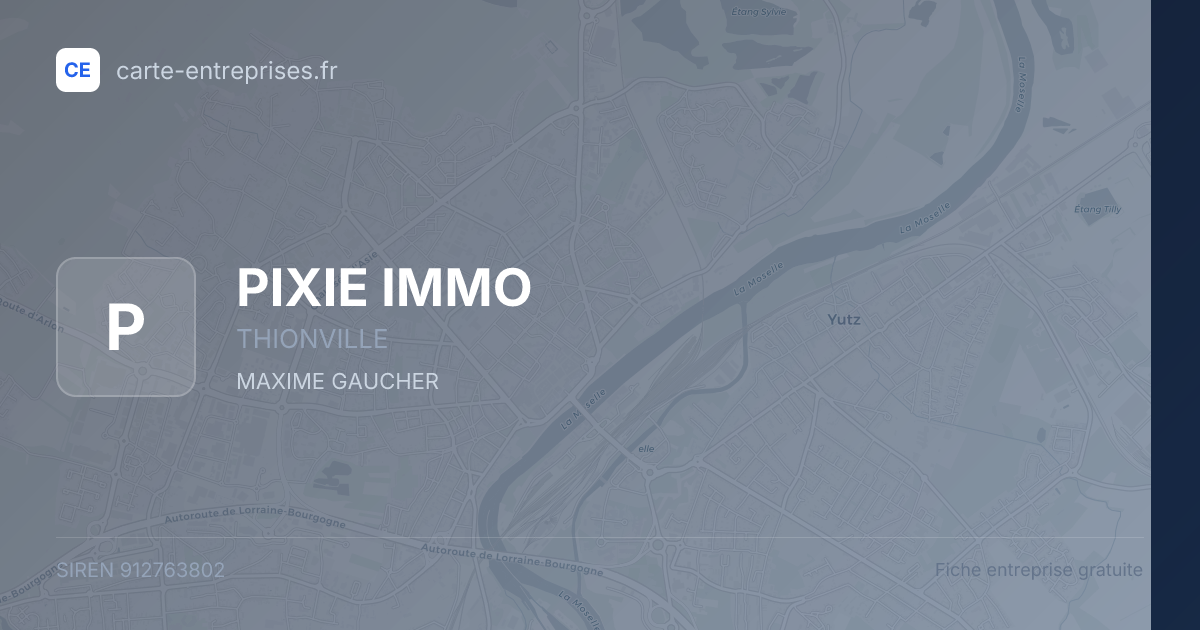 PIXIE IMMO — 912763802 — fiche entreprise