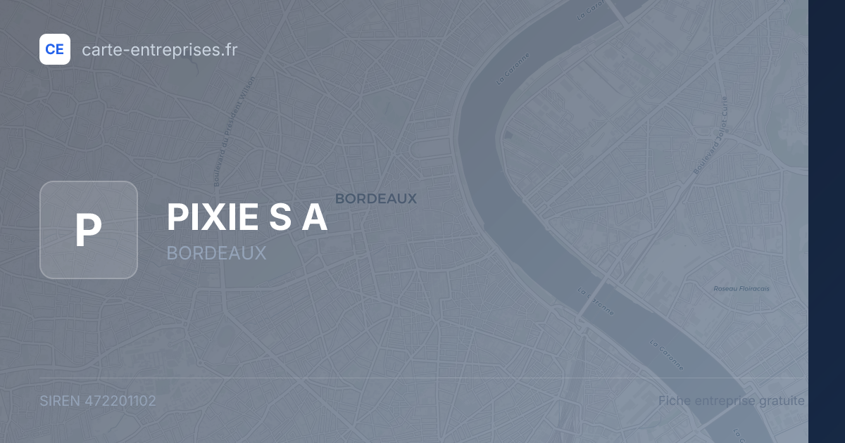 PIXIE S A — 472201102 — fiche entreprise
