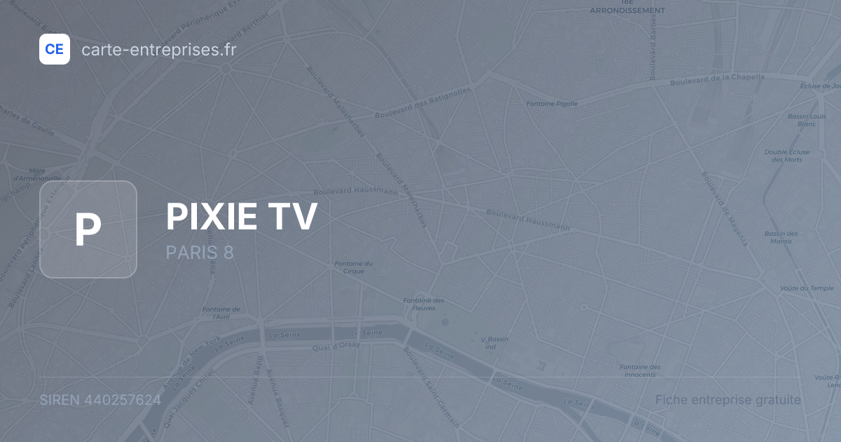 PIXIE TV — 440257624 — fiche entreprise