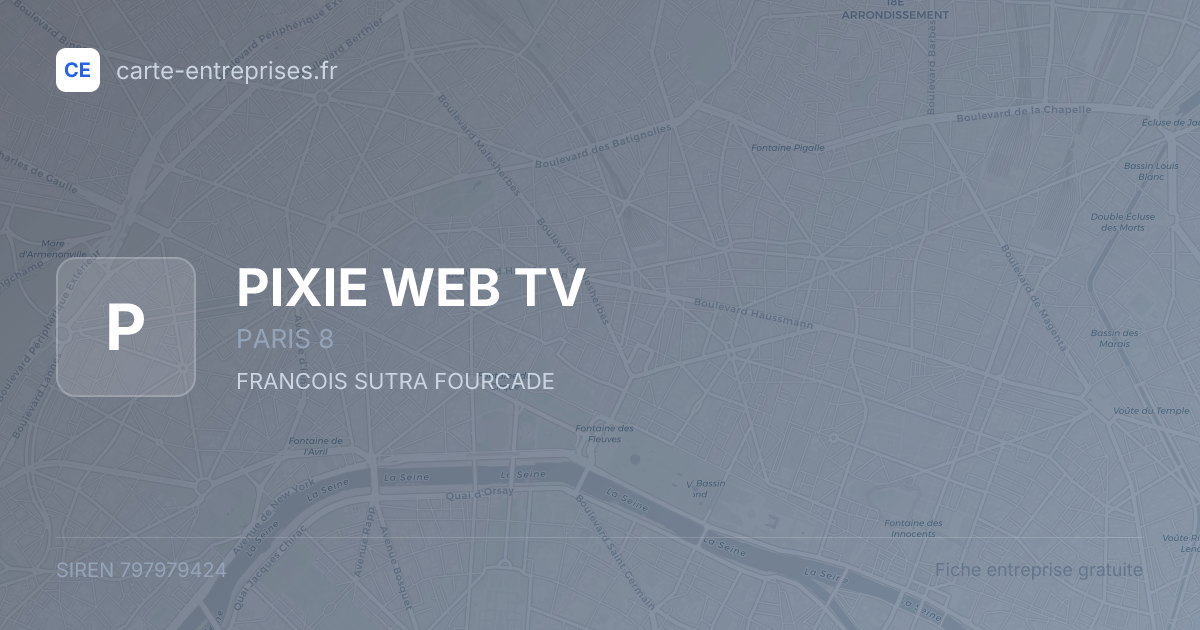 PIXIE WEB TV — 797979424 — fiche entreprise