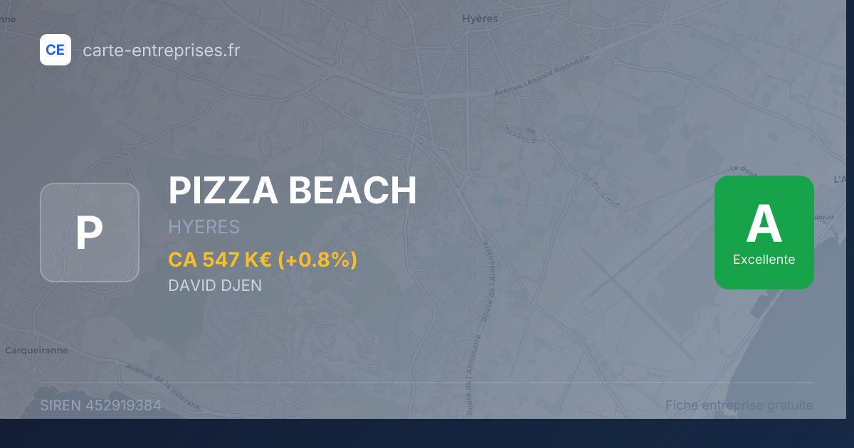 PIZZA BEACH — 452919384 — fiche entreprise