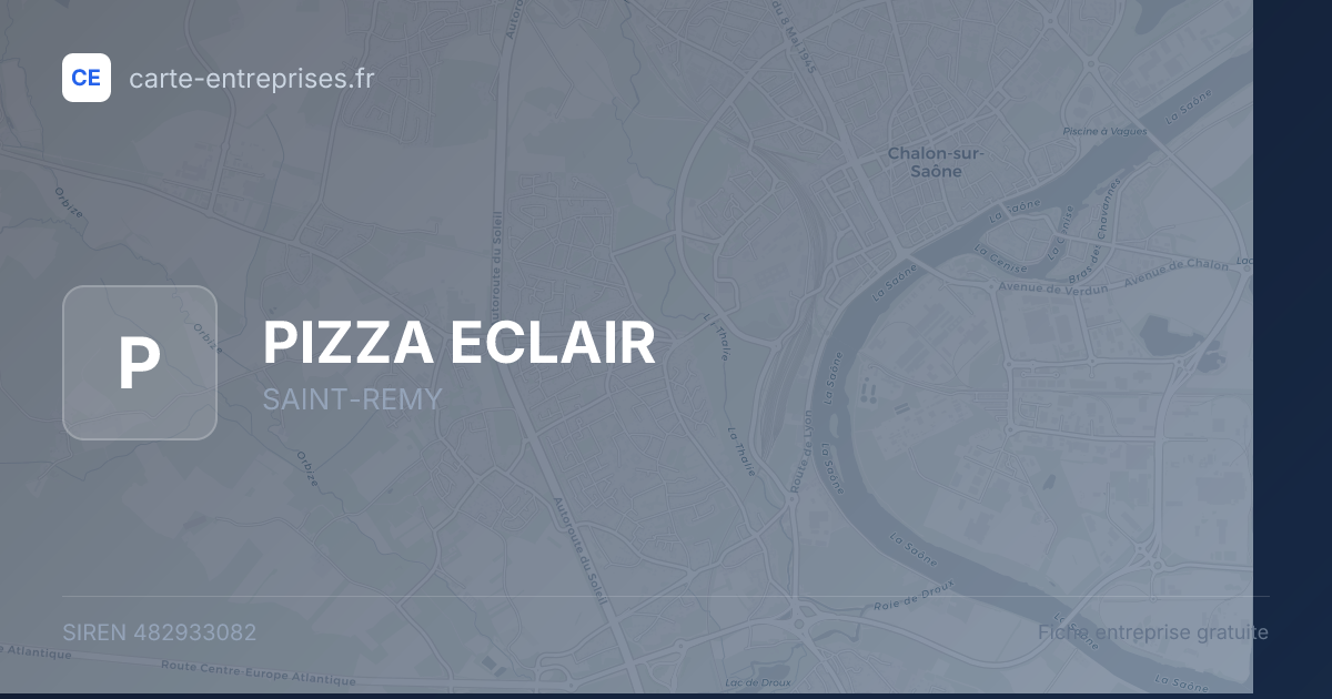 PIZZA ECLAIR — 482933082 — fiche entreprise