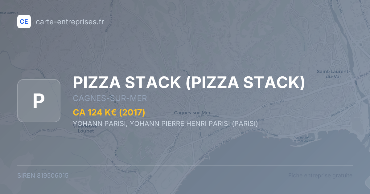 PIZZA STACK — 819506015 — fiche entreprise