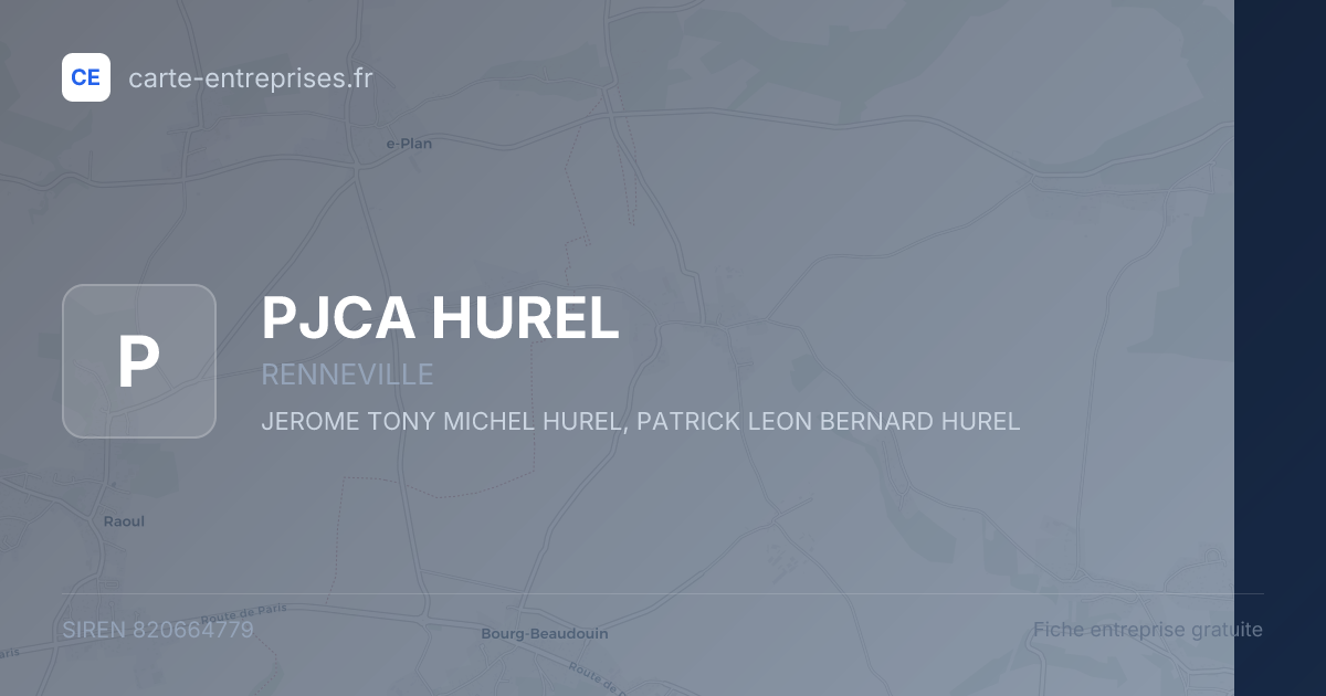 PJCA HUREL — 820664779 — fiche entreprise