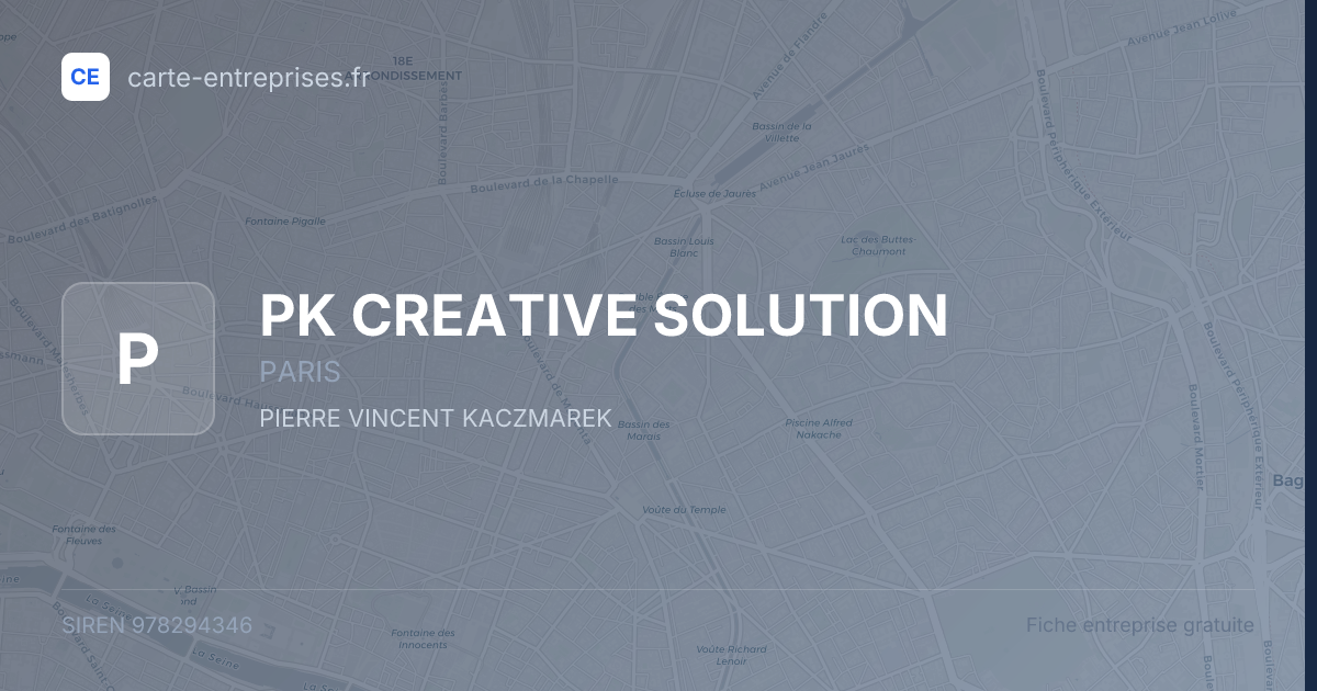 PK CREATIVE SOLUTION — 978294346 — fiche entreprise