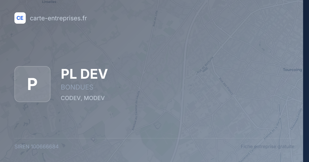 PL DEV — 100666684 — fiche entreprise