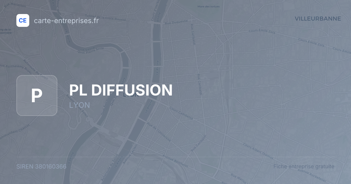 PL DIFFUSION — 380160366 — fiche entreprise