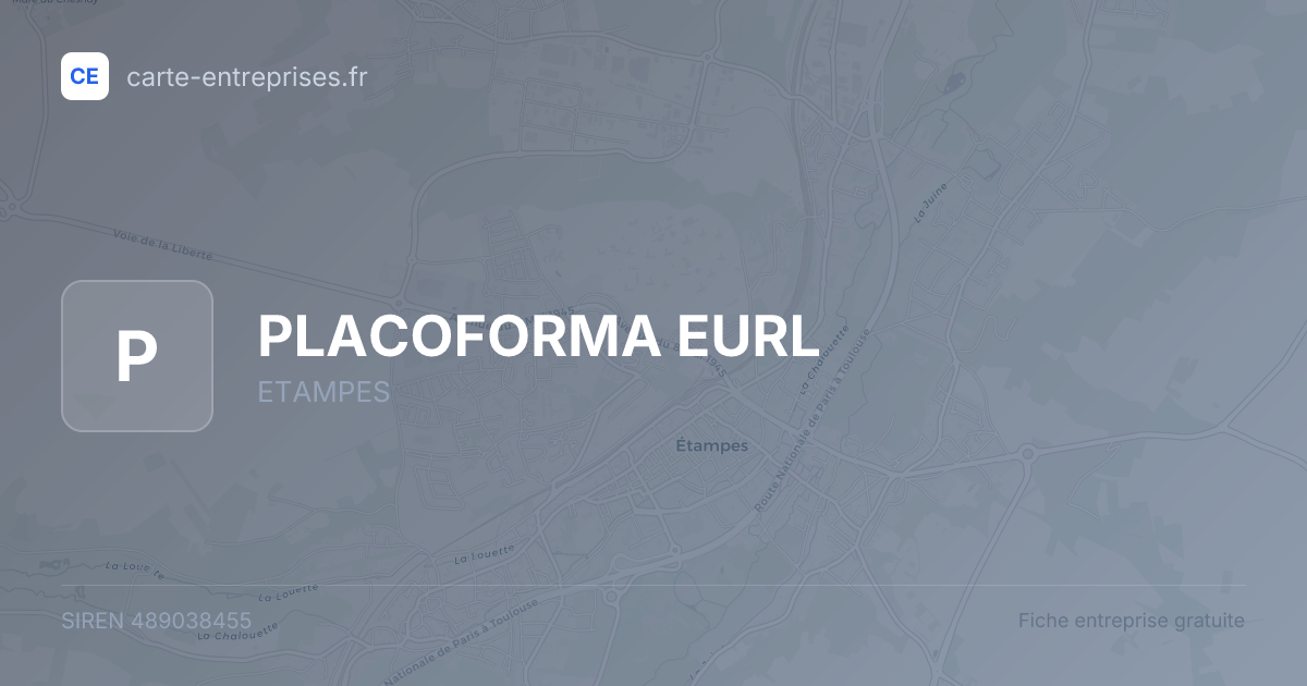 PLACOFORMA EURL — 489038455 — fiche entreprise