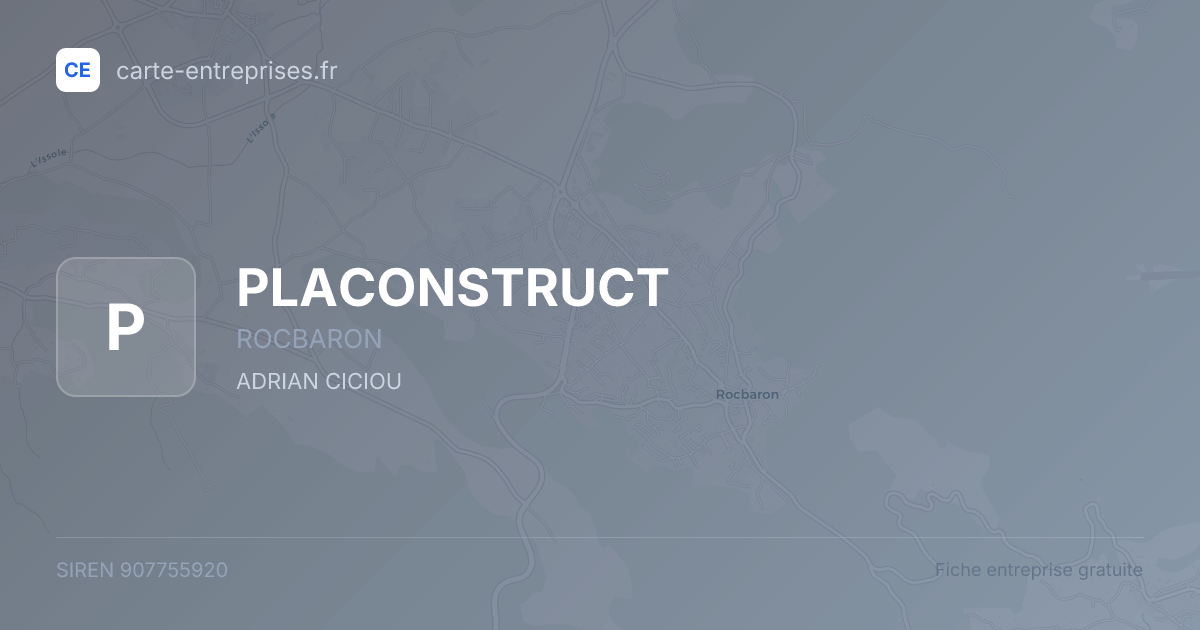 PLACONSTRUCT — 907755920 — fiche entreprise