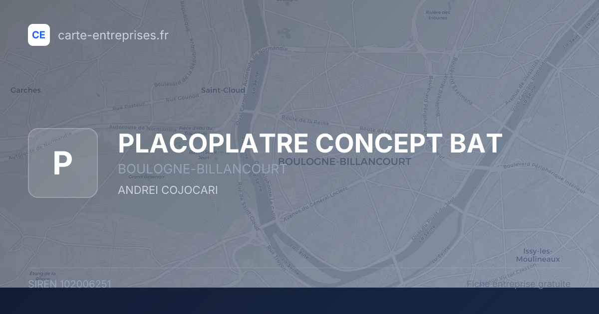 PLACOPLATRE CONCEPT BAT — 102006251 — fiche entreprise