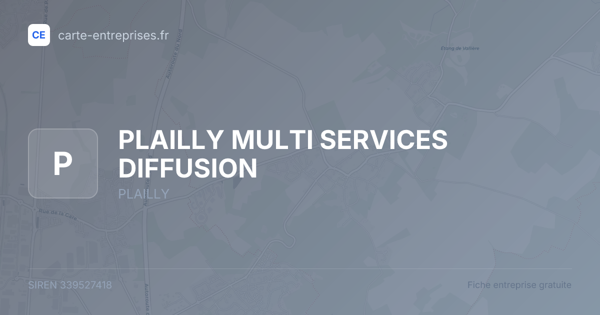 PLAILLY MULTI SERVICES DIFFUSION — 339527418 — fiche entreprise