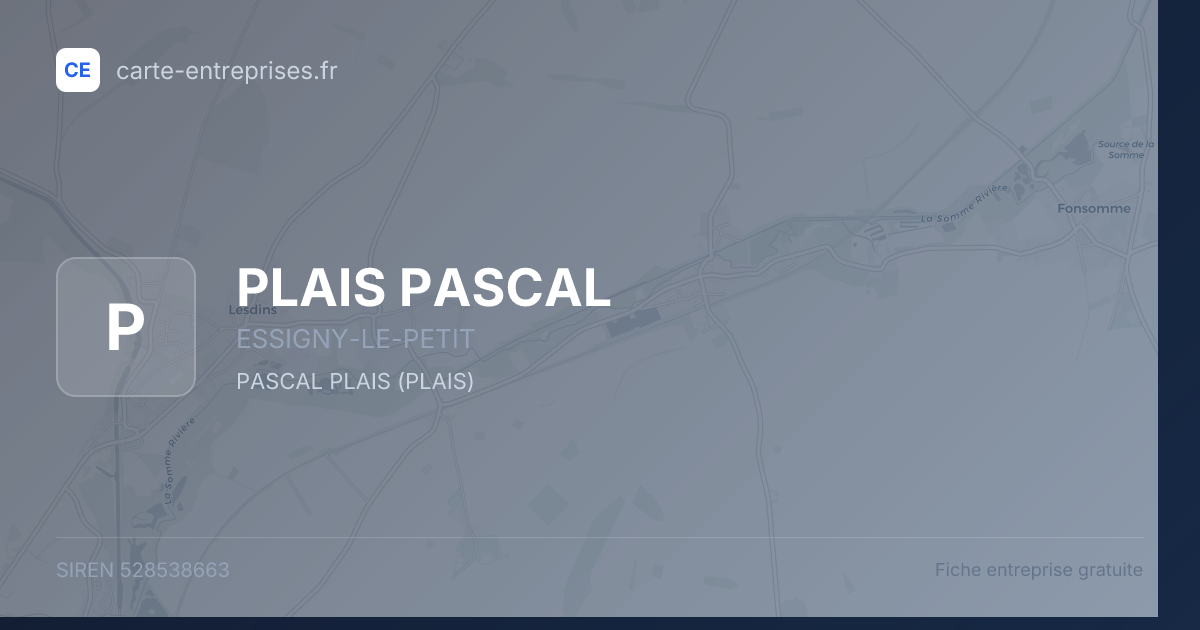 PLAIS PASCAL — 528538663 — fiche entreprise