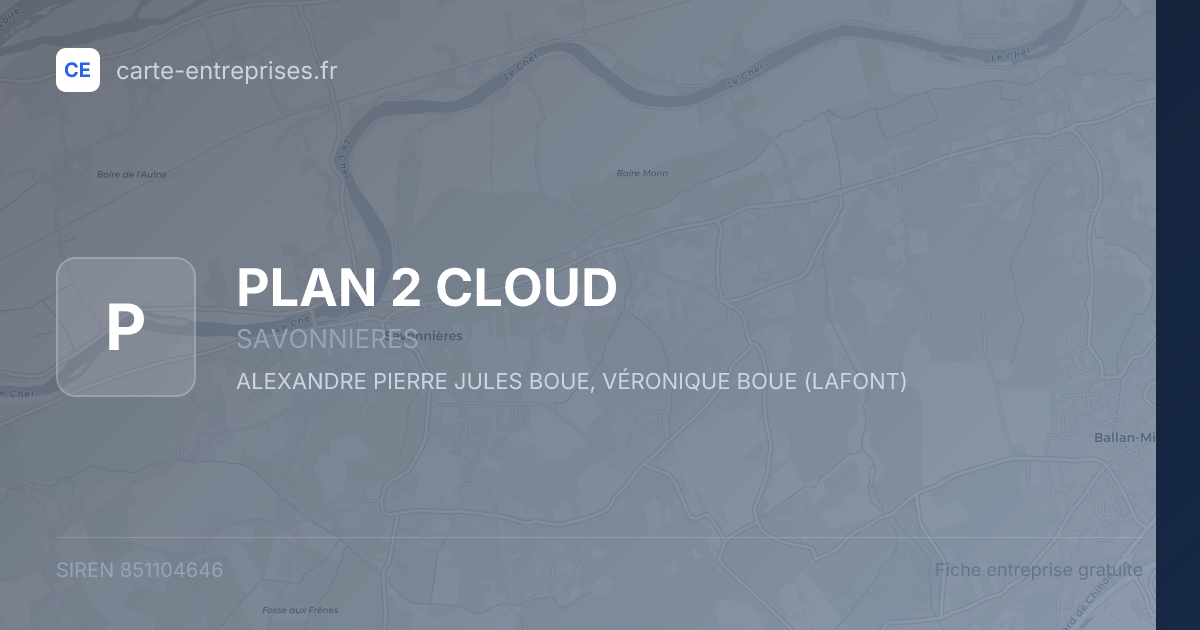 PLAN 2 CLOUD — 851104646 — fiche entreprise