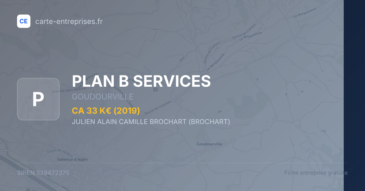 PLAN B SERVICES — 529472375 — fiche entreprise