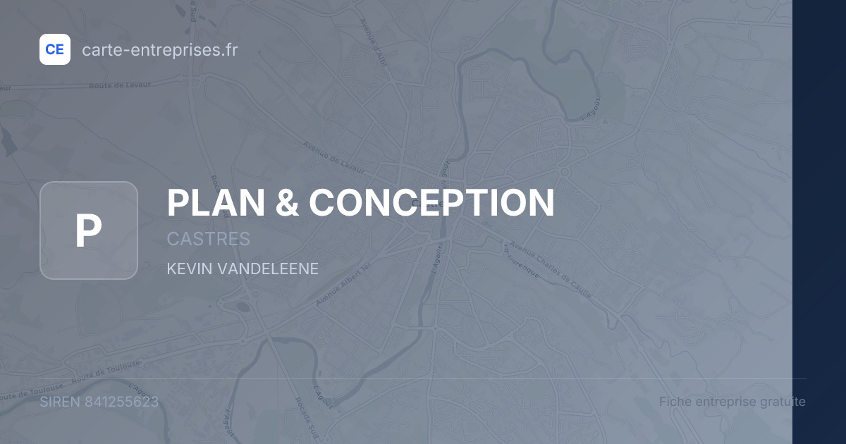 PLAN & CONCEPTION — 841255623 — fiche entreprise