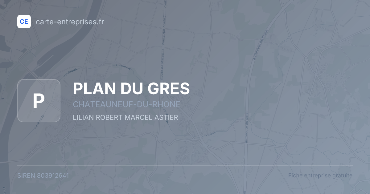 PLAN DU GRES — 803912641 — fiche entreprise
