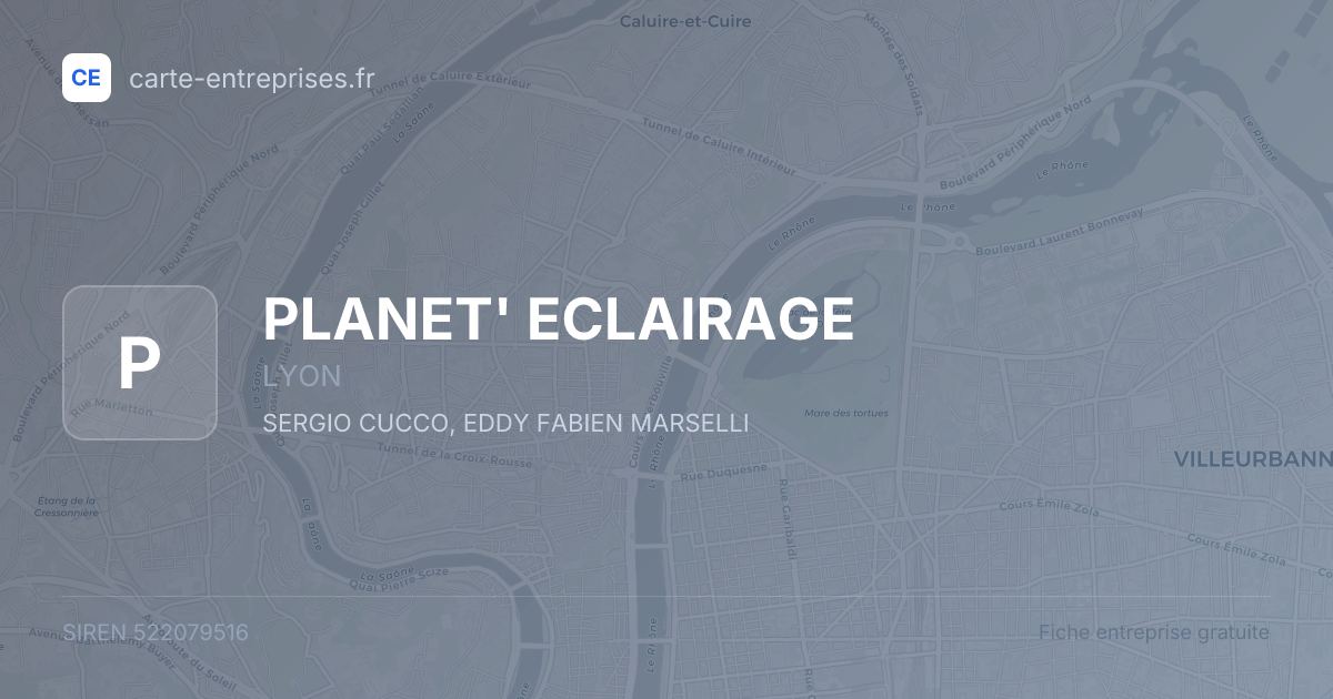 PLANET' ECLAIRAGE — 522079516 — fiche entreprise