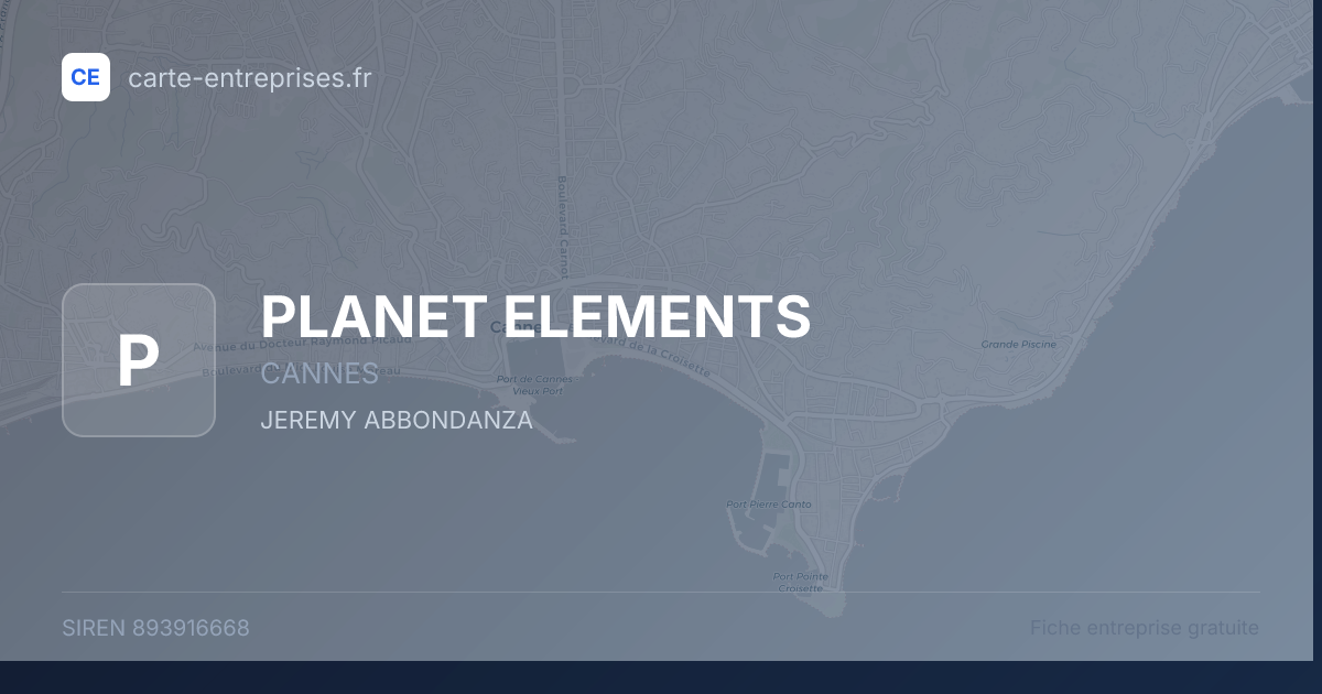 PLANET ELEMENTS — 893916668 — fiche entreprise