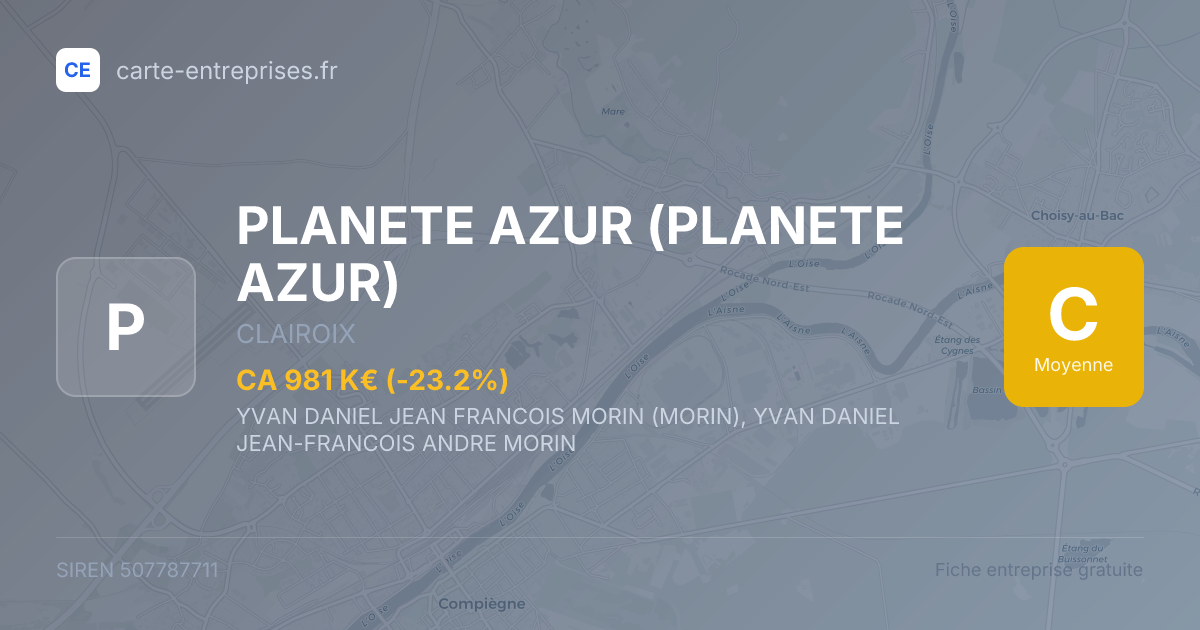 PLANETE AZUR (PLANETE AZUR) — 507787711 — fiche entreprise